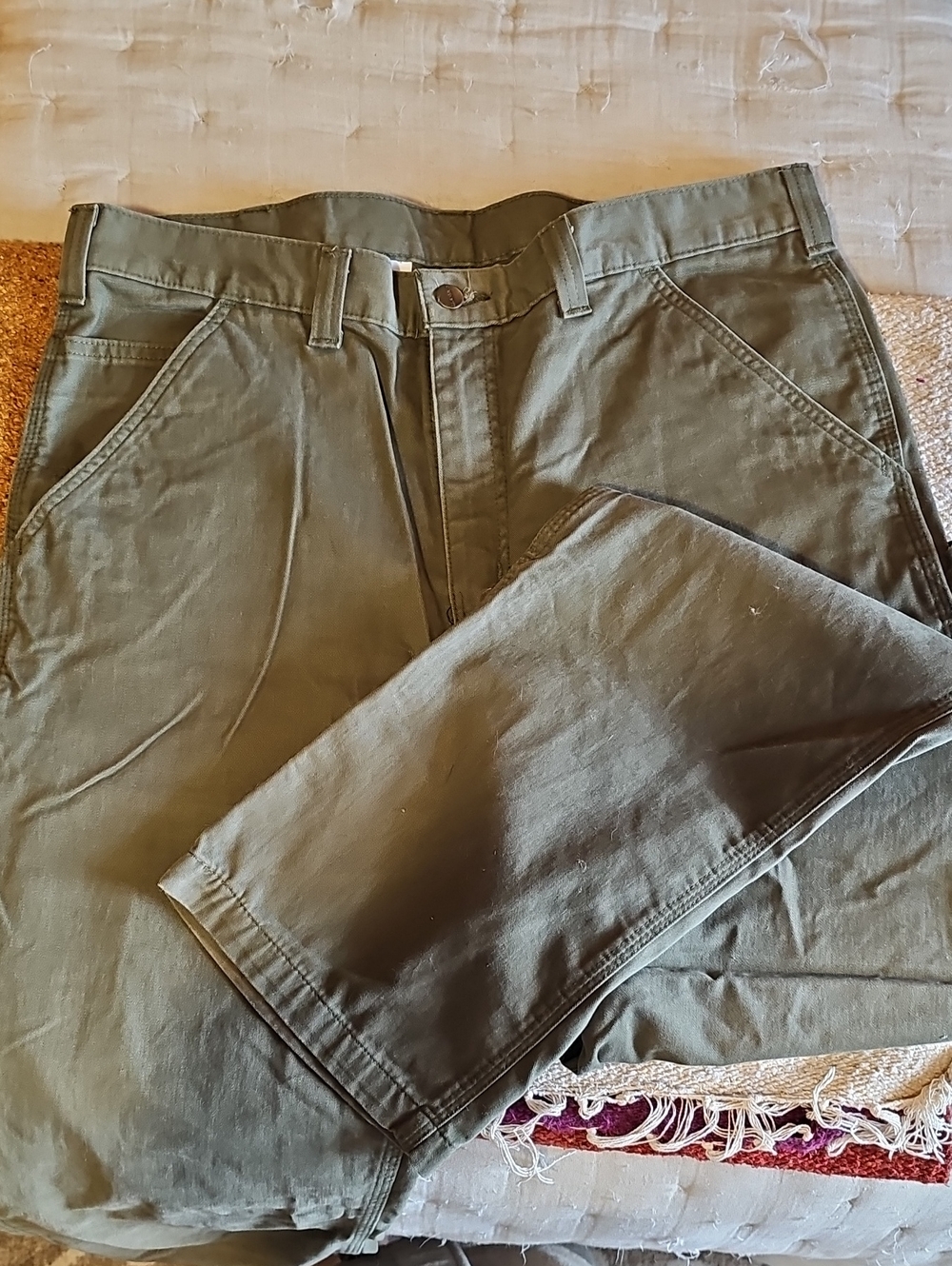 Carhartt Men's Olive Chino Work Pants